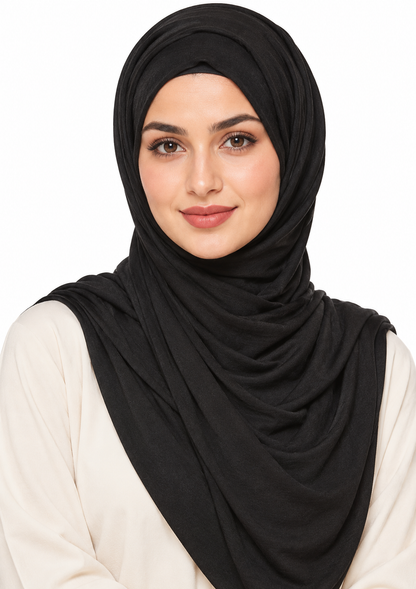 Jersey Stretch Shailah Hijab - Black
