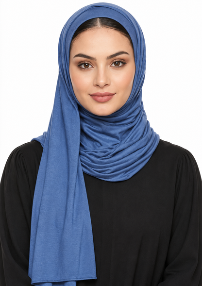 Jersey Stretch Shailah Hijab - Curious Blue