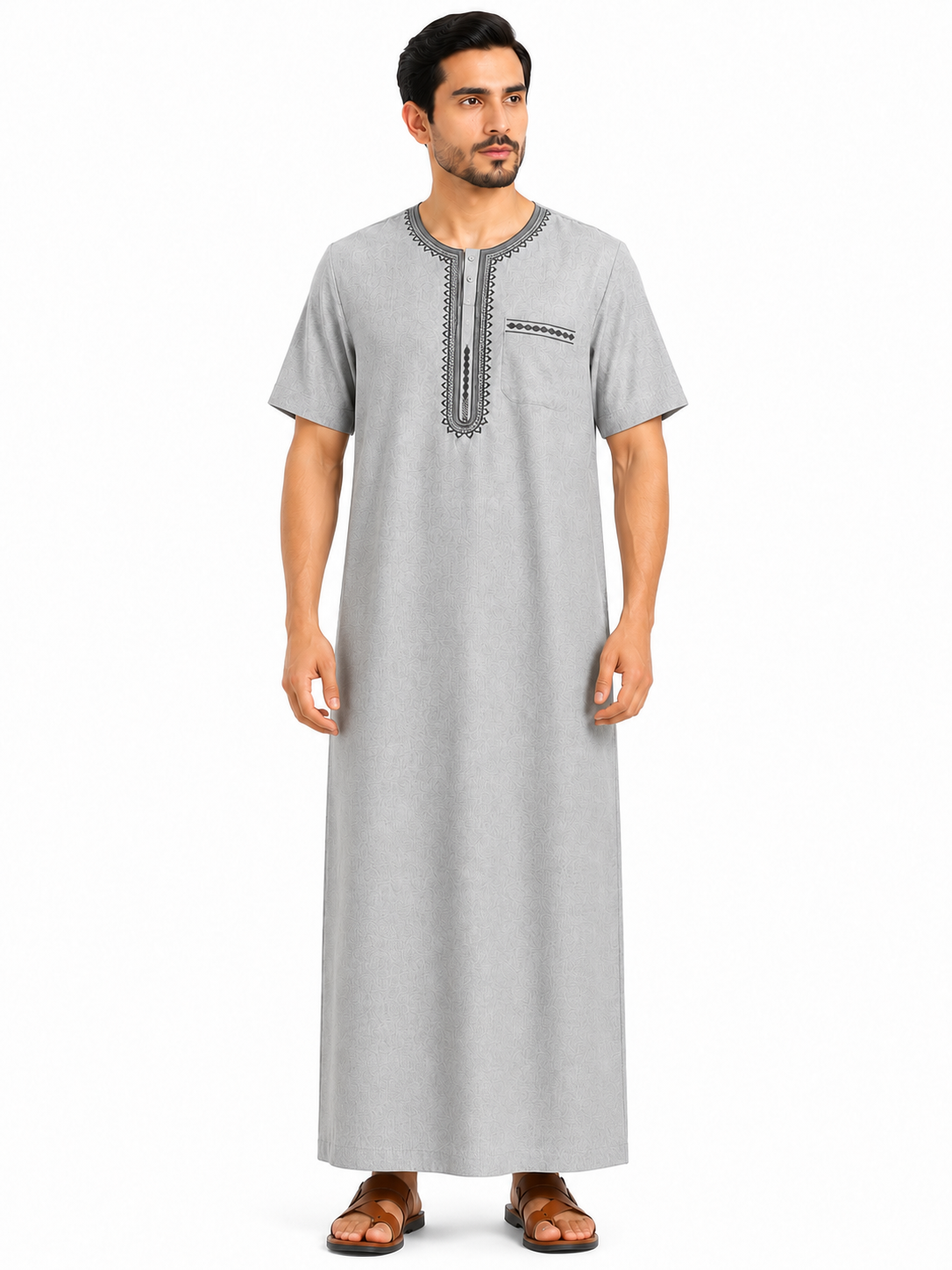 Men's Jalabiya - Design 1 - Silver