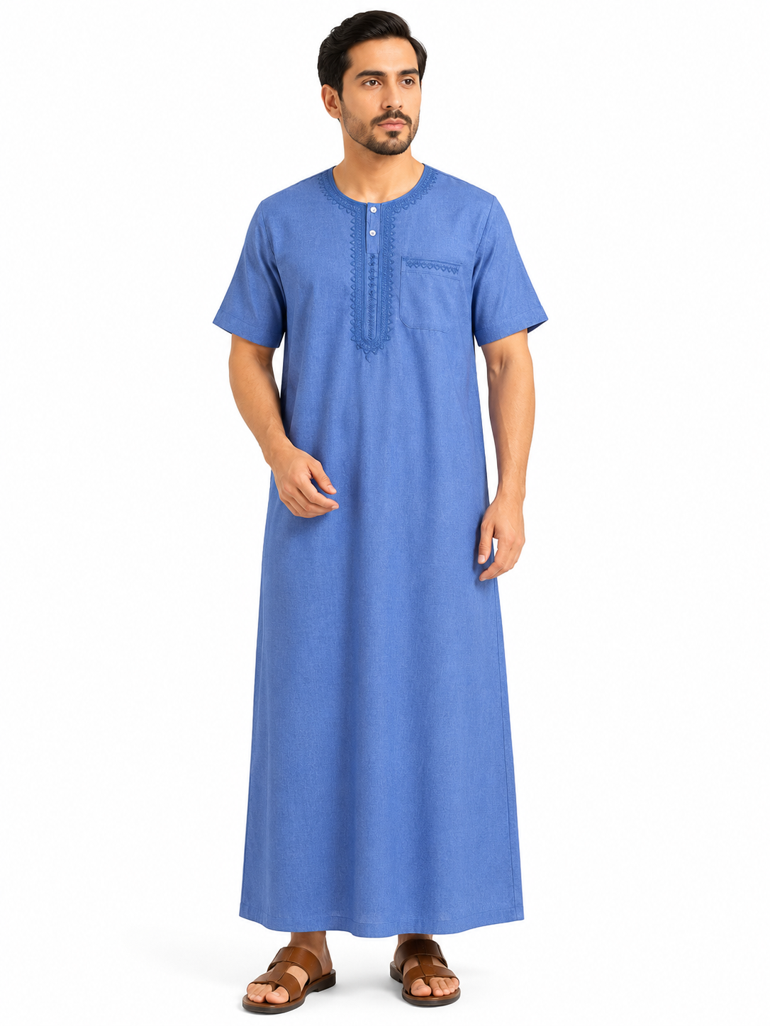 Men's Jalabiya - Design 1 - Curious Blue