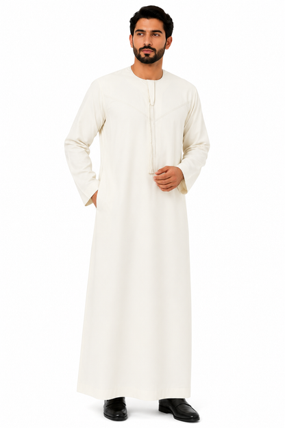 Men's Kandura - Design 1 - Off White