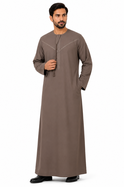 Men's Kandura - Design 2 - Coffee Brown