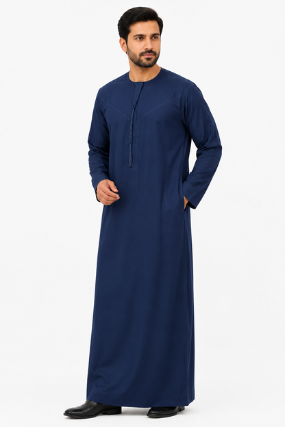 Men's Kandura - Design 2 - Navy Blue