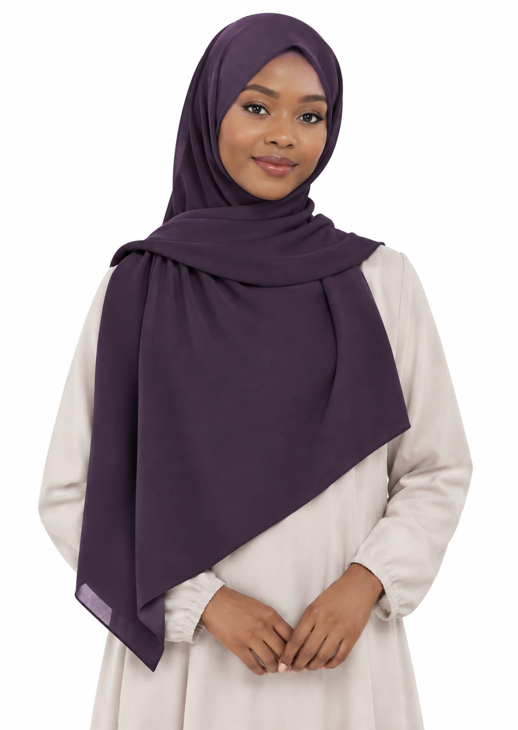 Pearl Bubble Chiffon Shailah - Plum
