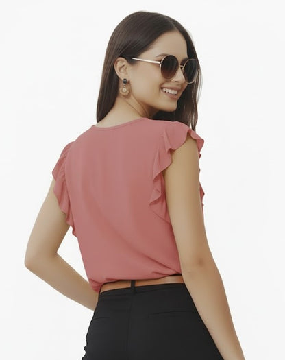 SHADOW-sleeveless teal blouse