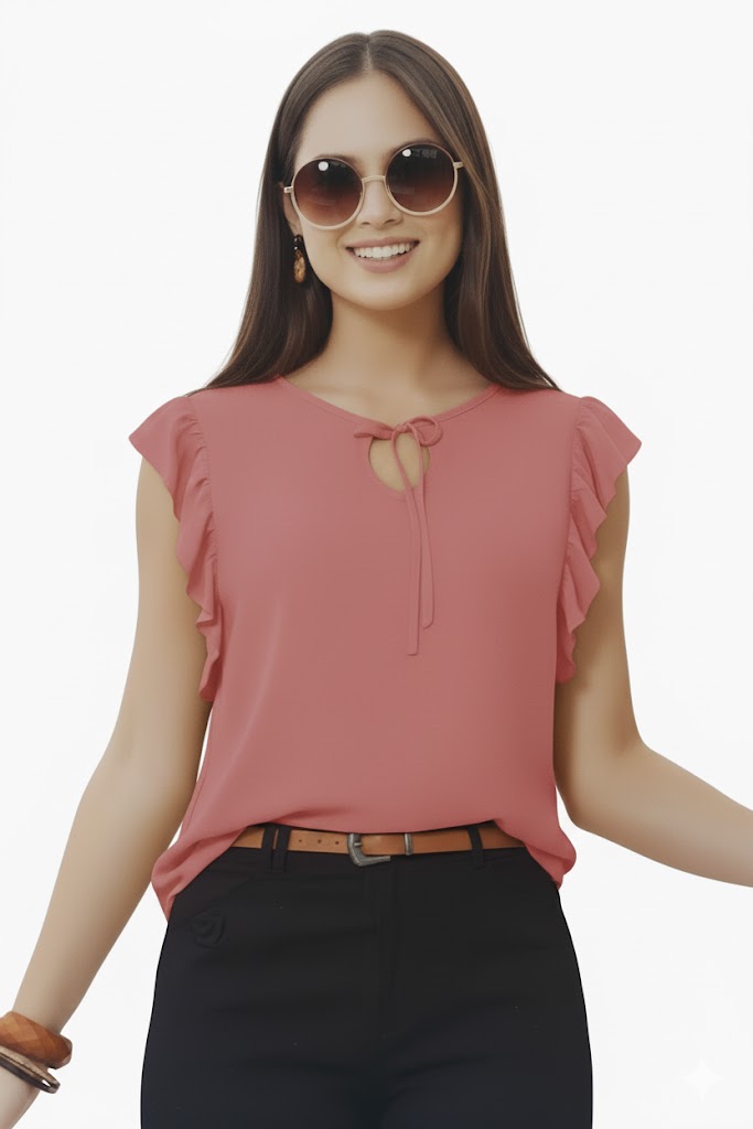 SHADOW-sleeveless teal blouse