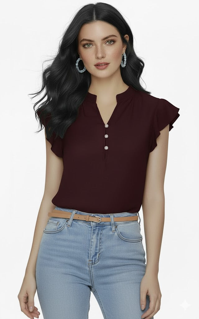 SHADOW-sleeveless teal blouse