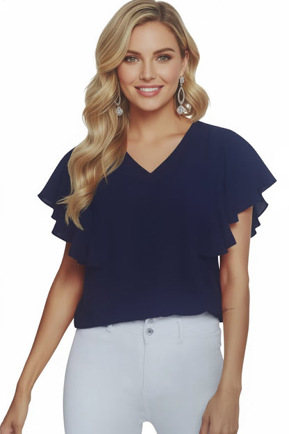SHADOW-sleeveless teal blouse