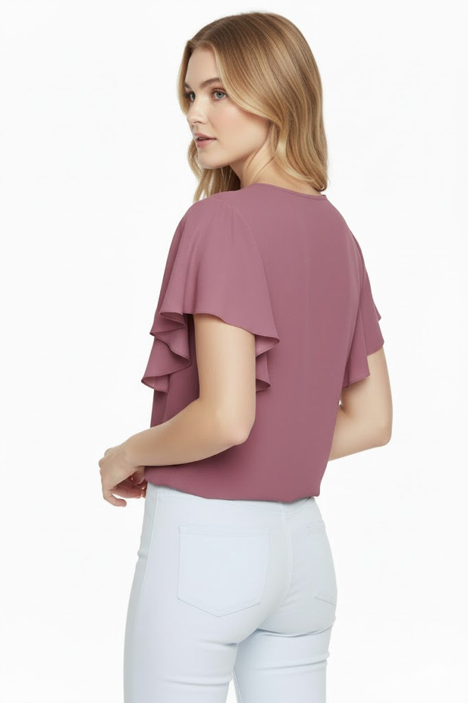 SHADOW-sleeveless teal blouse