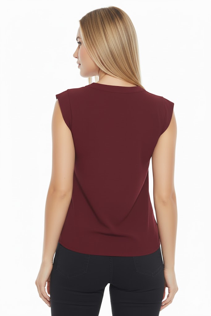 SHADOW-sleeveless teal blouse