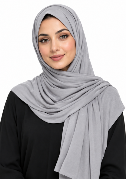 Jersey Stretch Shailah Hijab - Light Grey