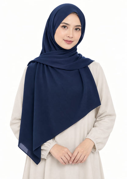 Pearl Bubble Chiffon Shailah - Regal Blue
