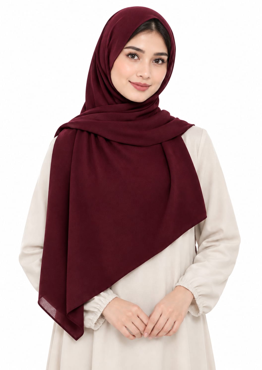 Pearl Bubble Chiffon Shailah - Maroon