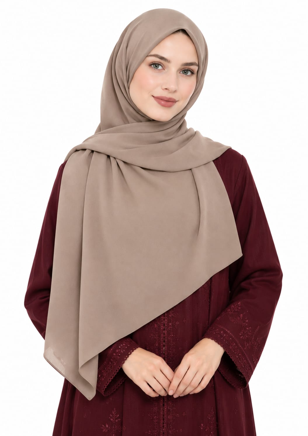 Pearl Bubble Chiffon Shailah - Moccasin