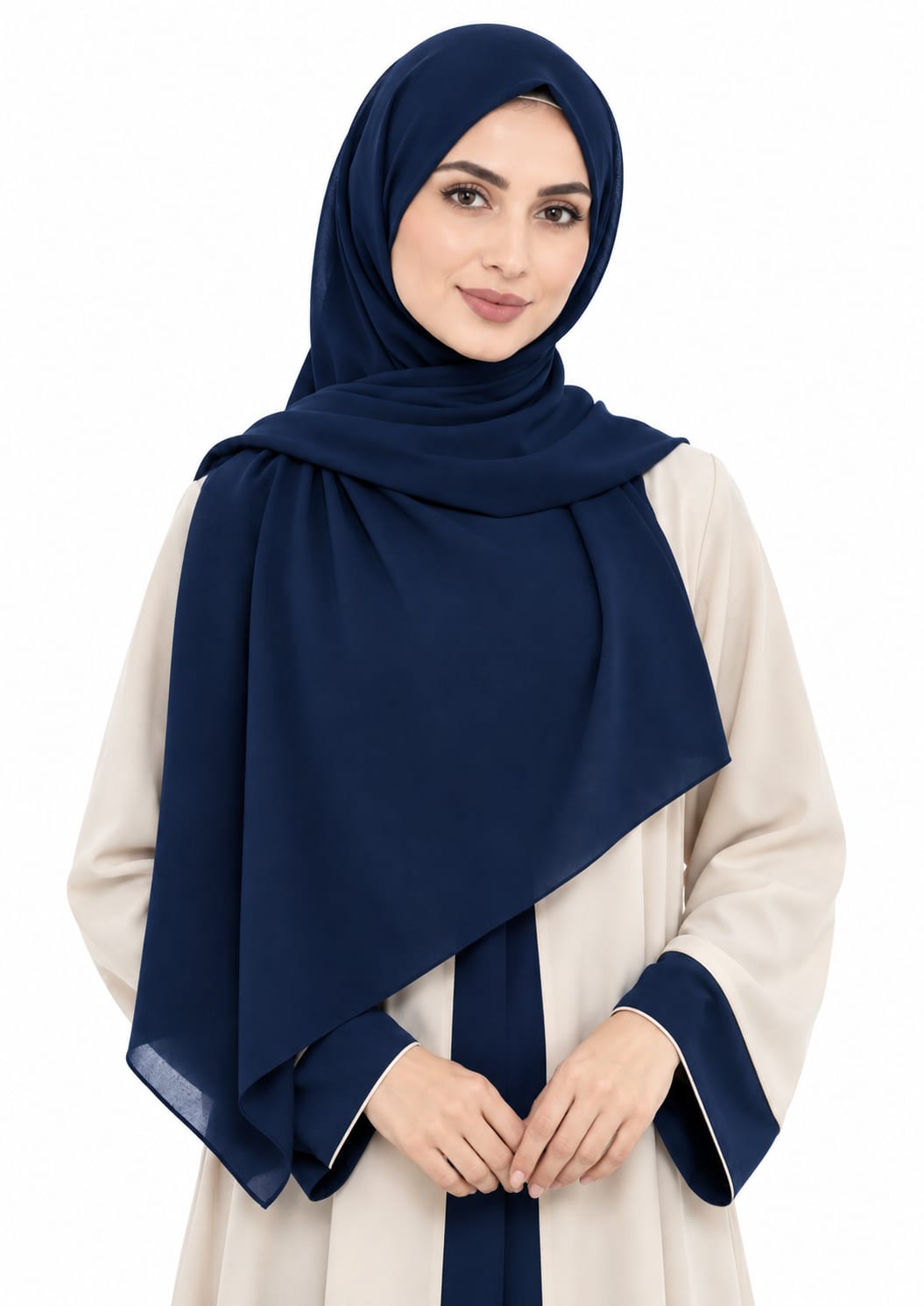 Pearl Bubble Chiffon Shailah - Navy Blue