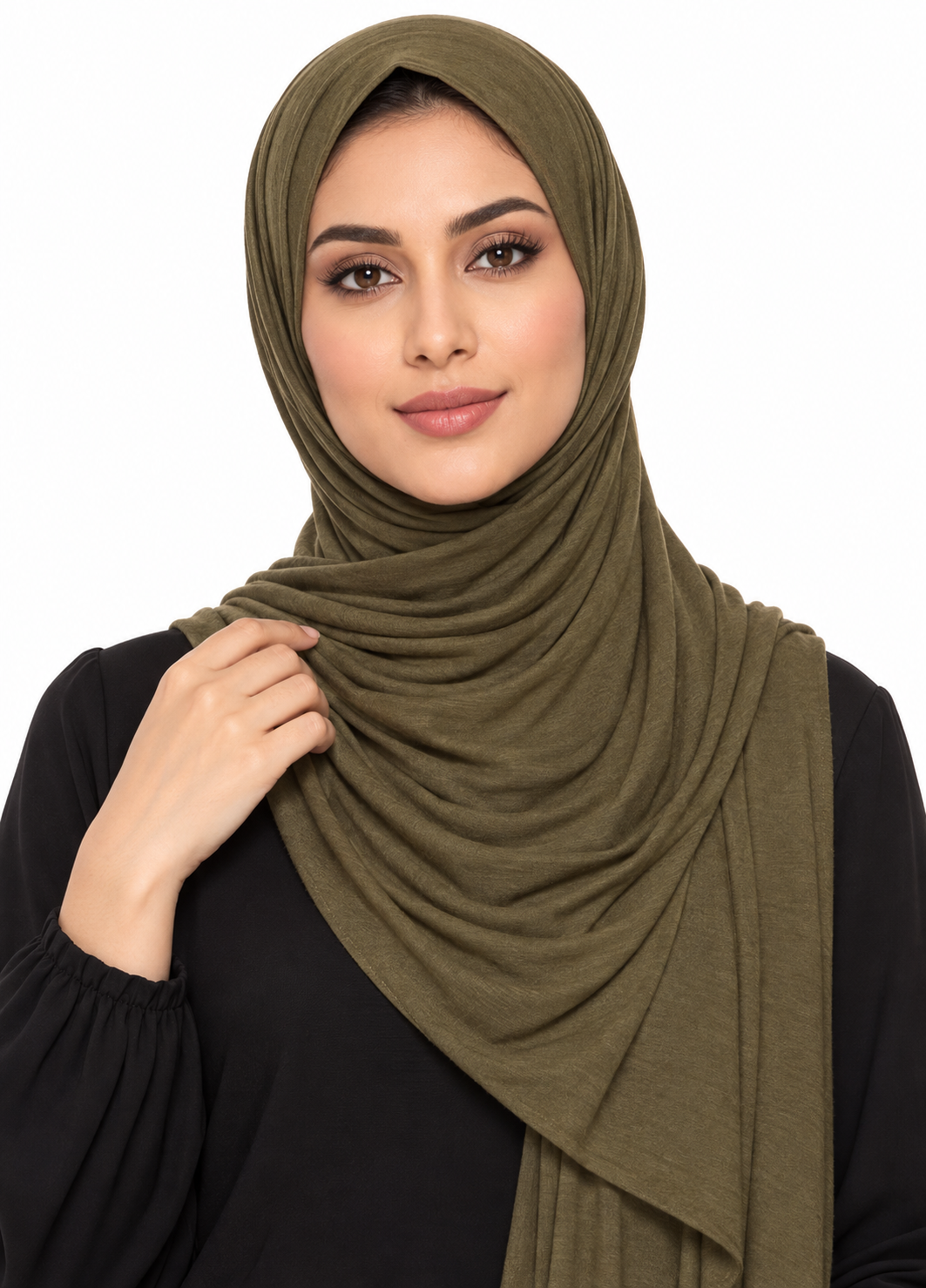 Jersey Stretch Shailah Hijab - Olive Green
