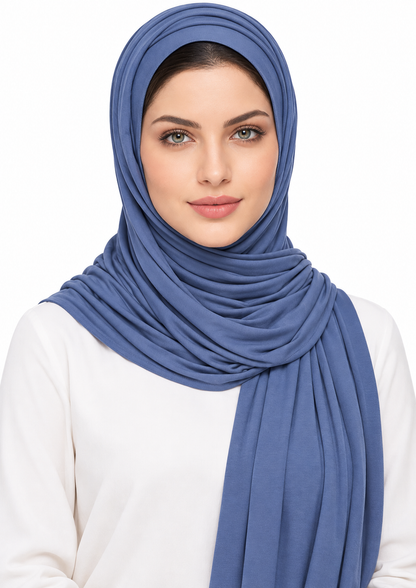 Jersey Stretch Shailah Hijab - Slate Blue