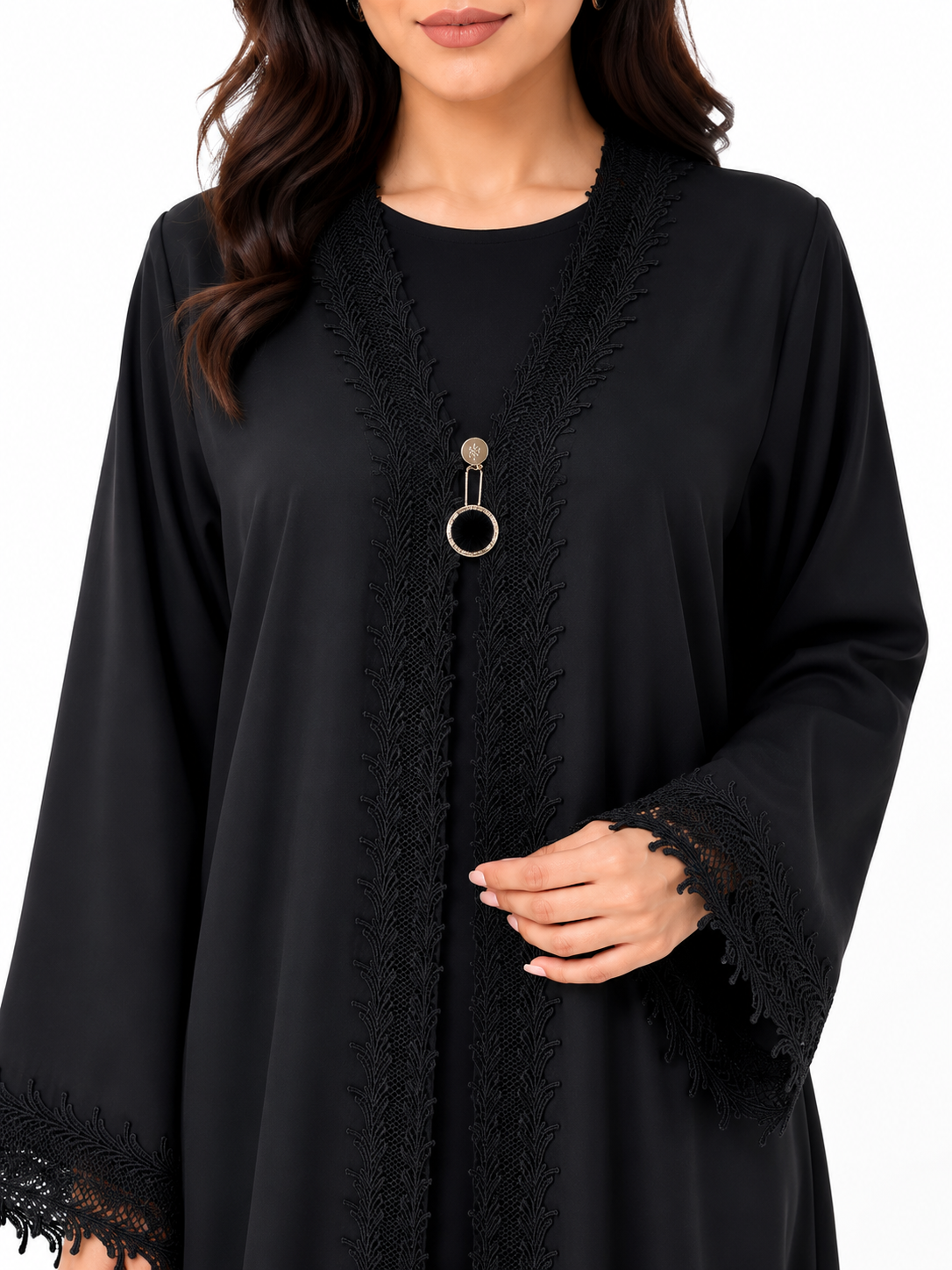 Elysian Grace Embroidered Black Abaya