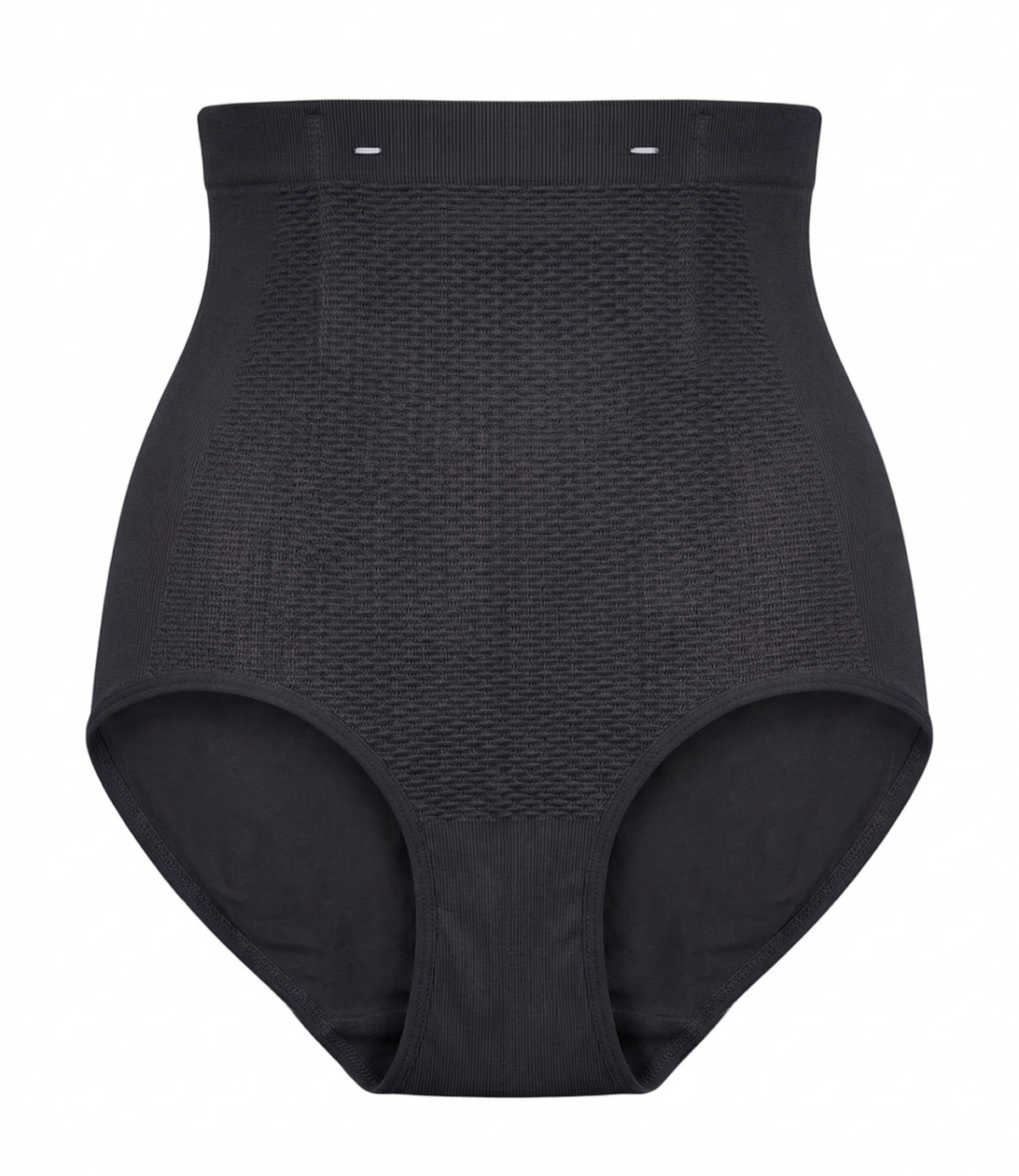 Waffle Knit Tummy Control Shaping Briefs - Black - view 3