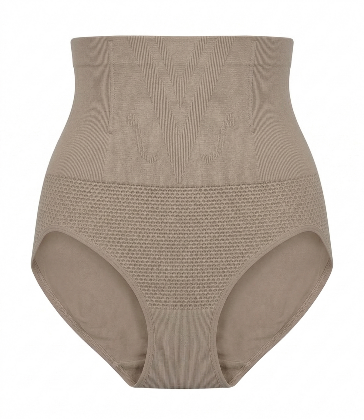 Chevron Honeycomb Tummy Control Shaping Briefs - Beige - view 3