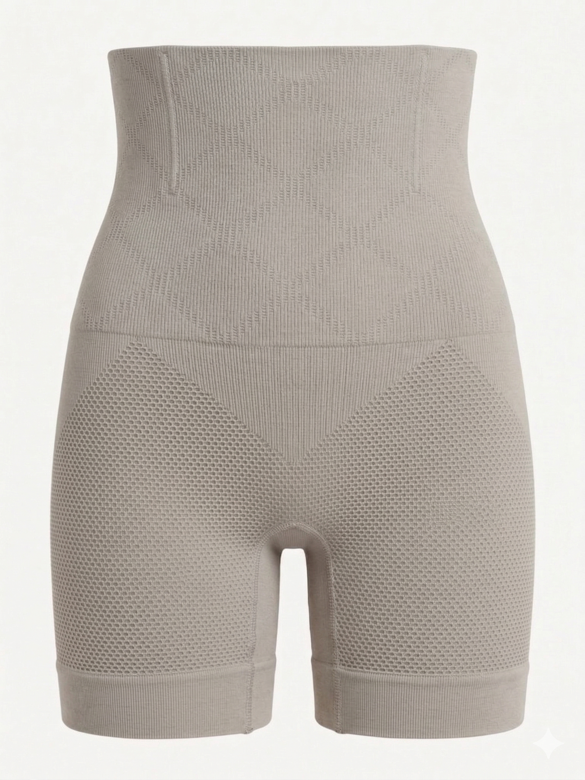 Diamond Knit Tummy Control Shaping Shorts - Silver Grey - view 2