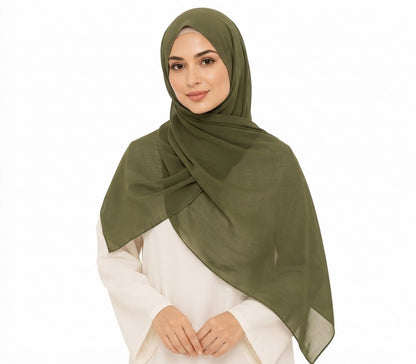 Soft-Touch Poly-Cotton Shailah - Army Green