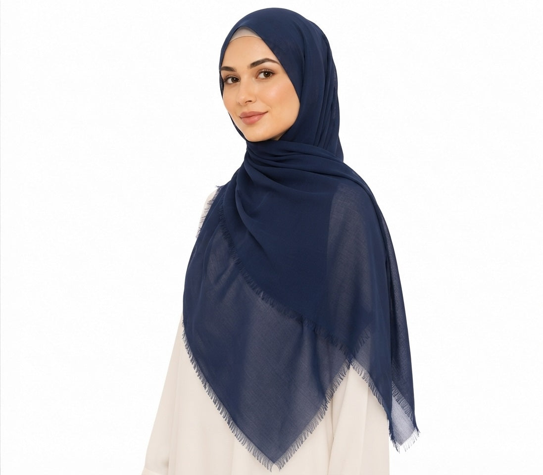 Soft-Touch Poly-Cotton Shailah - Navy Blue