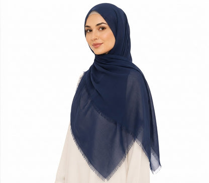 Soft-Touch Poly-Cotton Shailah - Navy Blue