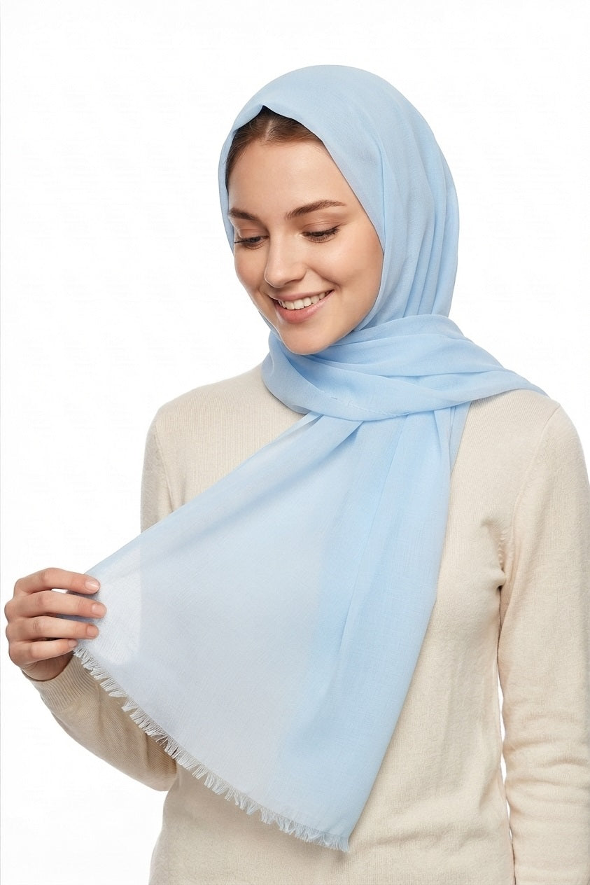 Soft-Touch Poly-Cotton Shailah - Sky Blue