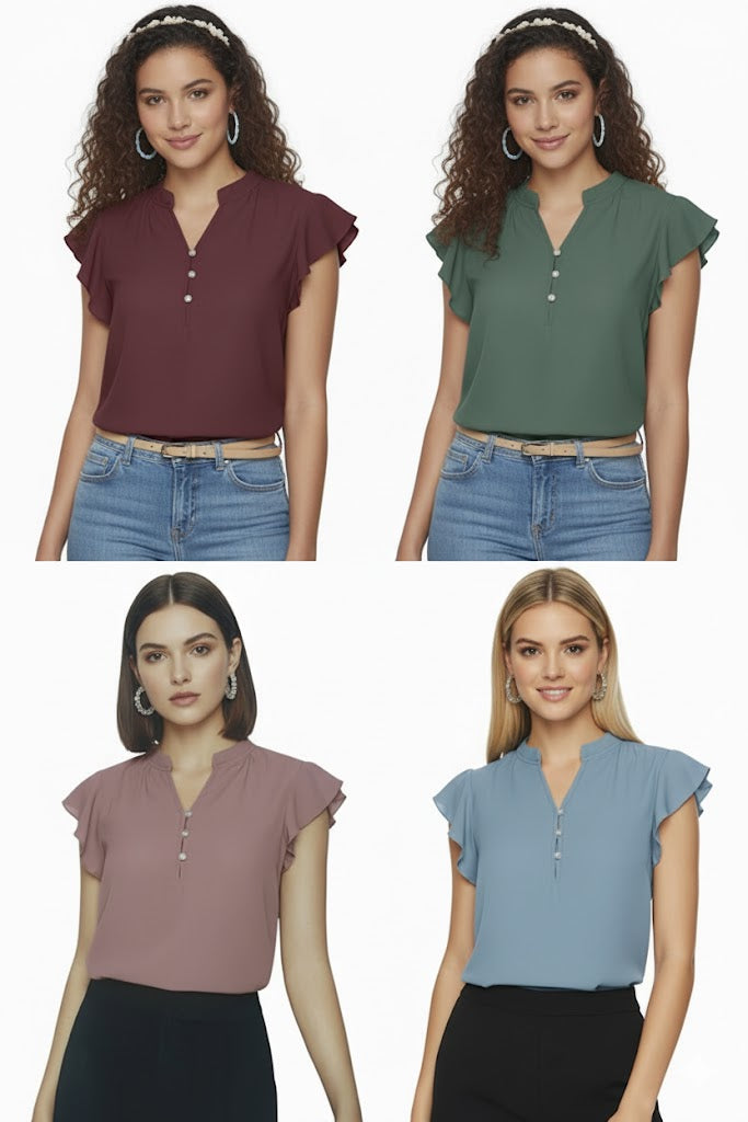 SHADOW-sleeveless teal blouse