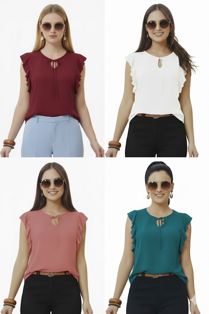 SHADOW-sleeveless teal blouse