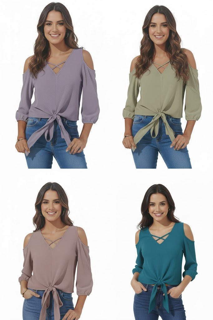 SHADOW-sleeveless teal blouse