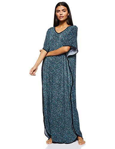Women's Stretchable Floral Printed V Neck Home Gown