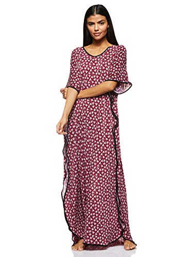 Women's Stretchable Floral Printed V Neck Home Gown