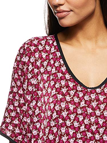 Women's Stretchable Floral Printed V Neck Home Gown