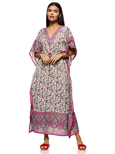 Women's Long Kaftan Ethnic Print Loose Vintage Dress