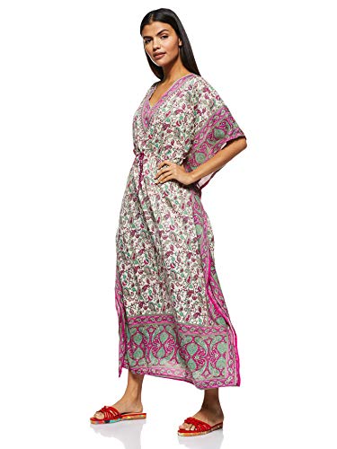 Women's Long Kaftan Ethnic Print Loose Vintage Dress