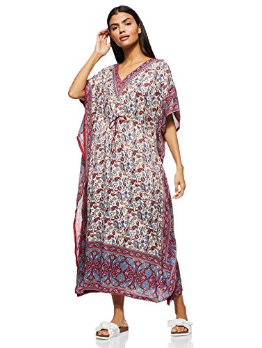 Women's Long Kaftan Ethnic Print Loose Vintage Dress