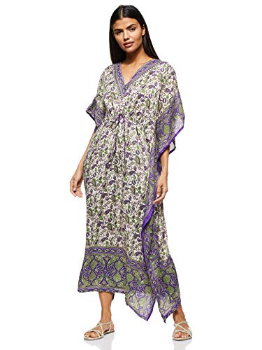 Women's Long Kaftan Ethnic Print Loose Vintage Dress