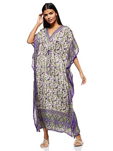 Women's Long Kaftan Ethnic Print Loose Vintage Dress