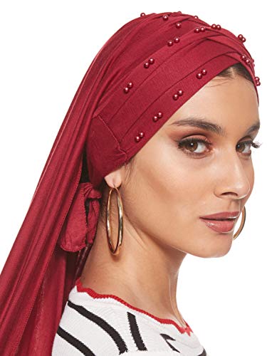Women's Turban With Shailah And Pearls Instant Hijab