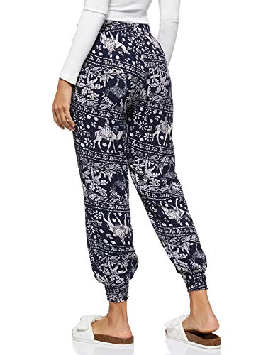 Women's Bohemian Printed Loose Harem Baggy Elasticated Pant