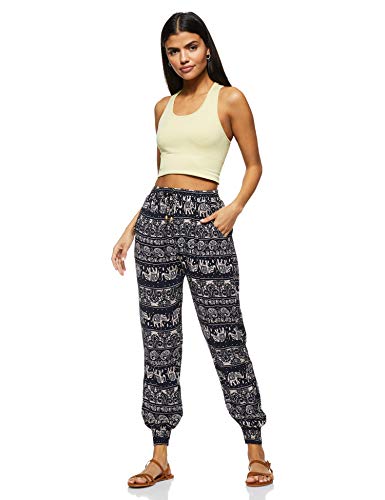Women's Bohemian Printed Loose Harem Baggy Elasticated Pant