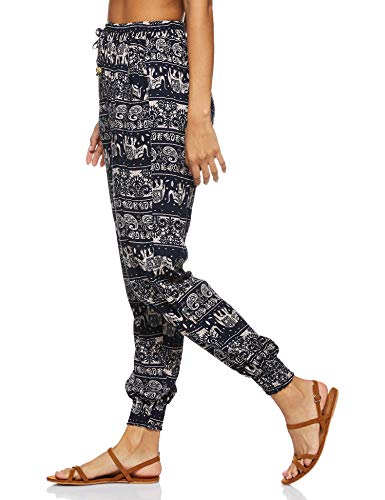 Women's Bohemian Printed Loose Harem Baggy Elasticated Pant
