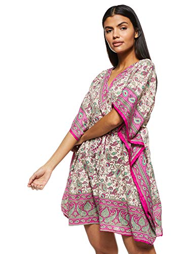 Women's Short Kaftan Ethnic Print Loose Vintage Dress