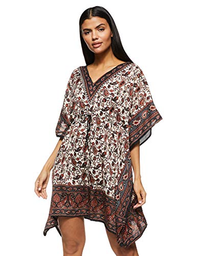 Women's Short Kaftan Ethnic Print Loose Vintage Dress