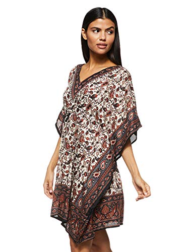 Women's Short Kaftan Ethnic Print Loose Vintage Dress