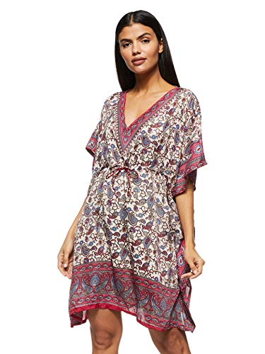 Women's Short Kaftan Ethnic Print Loose Vintage Dress