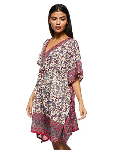 Women's Short Kaftan Ethnic Print Loose Vintage Dress