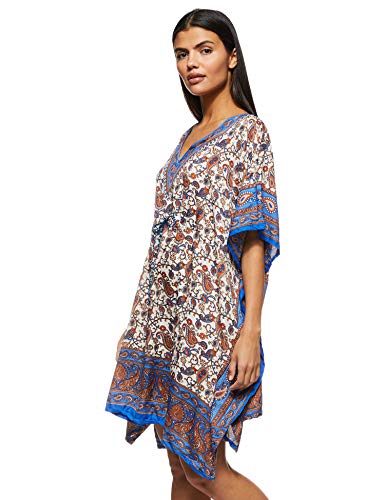 Women's Short Kaftan Ethnic Print Loose Vintage Dress